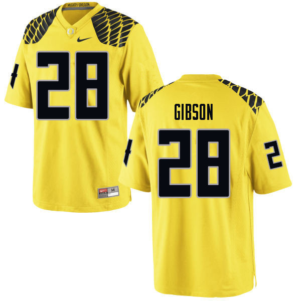 Men #28 Billy Gibson Oregn Ducks College Football Jerseys Sale-Yellow - Click Image to Close
